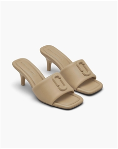 Кожаные босоножки на каблуке, коричневый Marc jacobs