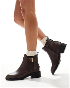 Ботильоны с пряжкой коричневого цвета Yours