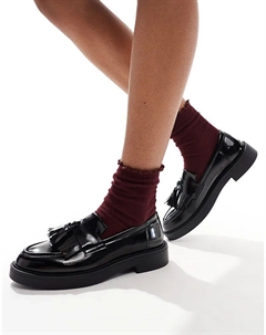 Lawton мокасины с кисточками черного цвета Schuh