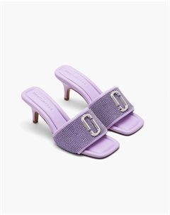 Босоножки на каблуке со стразами, цвет Wisteria/Wisteria Crystal Marc jacobs