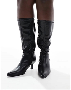 Ботильоны с острым носком из полиуретана черного цвета Yours