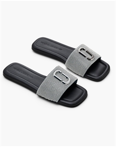 Сандалии со стразами, цвет Black/Crystal Marc jacobs