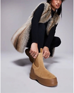 Ботинки челси унисекс Luna из замши, коричневый Moon boot