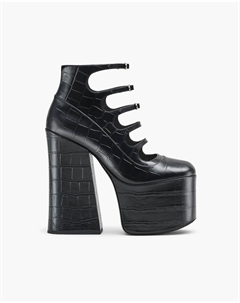 Ботильоны Kiki с тиснением под крокодила, черный Marc jacobs