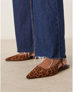 Балетки Lorraine из замши с леопардовым принтом Asos design