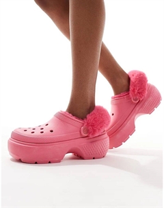 Сабо с подкладкой Stomp розового цвета Crocs