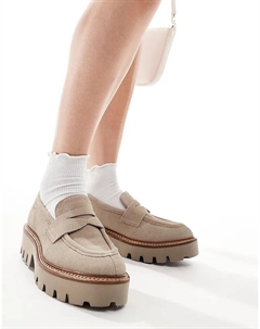 WOODSIDE мокасины кожаные повседневные туфли серо-коричневого цвета Off the hook