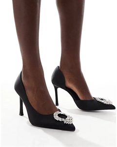 Туфли на высоком каблуке с декором Pixie черного цвета Asos design