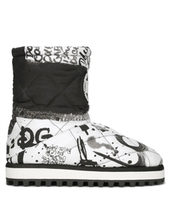 Дутые сапоги с эффектом разбрызганной краски, белый Dolce&gabbana