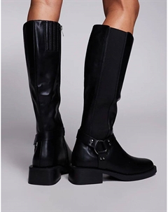 Сапоги до колена Simmi London Collins с пряжкой черного цвета Simmi shoes