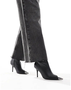 Ботинки Ellis на высоком каблуке с носом черного цвета Asos design