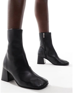 Ботинки Rotate из кожи черного цвета Asos design