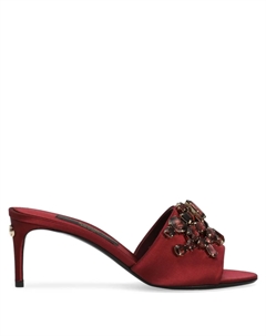 Мюли 60 мм, украшенные кристаллами, красный Dolce&gabbana