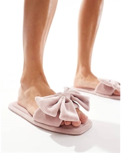Туфли-мюли Zada с бантом розового цвета Asos design