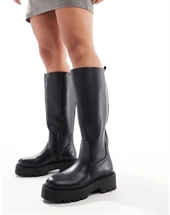 Женские сапоги Carmen на плоской подошве широкие, черный Asos design
