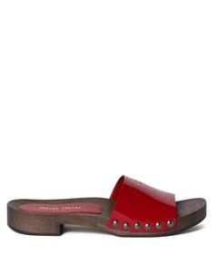 Кожаные сандалии, красный Miu miu