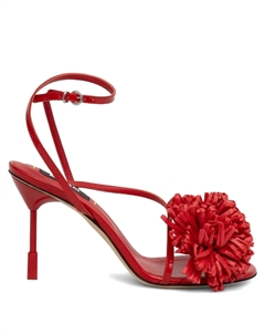 Босоножки 85 мм с цветочной аппликацией, красный Msgm