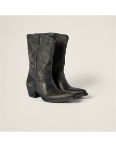 Кожаные сапоги, коричневый Miu miu