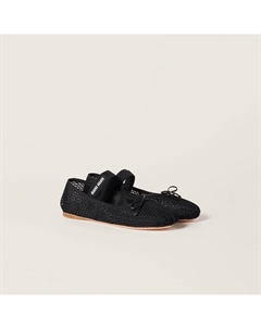 Балетки сетчатые, черный Miu miu