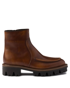 Кожаные сапоги, коричневый Prada