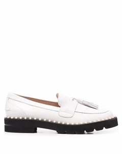 Лоферы с кисточками и закругленным носком, белый Stuart weitzman