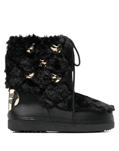 Ботинки из искусственного меха с заклепками, черный Love moschino