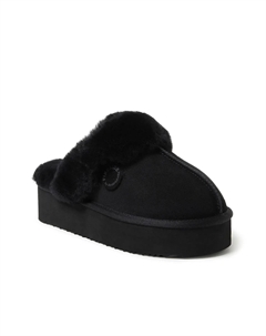 Тапочки Melton Platform, черные Fireside by dearfoams