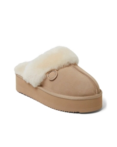 Тапочки Melton Platform, светло-коричневые Fireside by dearfoams