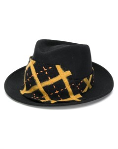 Le chapeau шляпа с клетчатой лентой 57 черный Le chapeau