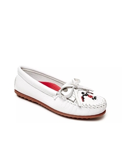 Мокасины Thunderbird Animikii на плоской подошве, белые Minnetonka