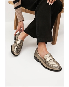 Стеганые кожаные лоферы Forever Comfort, коричневый Next