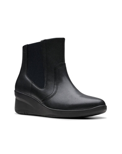 Ботильоны женские Suttyn Rae кожаные на танкетке, черный Clarks