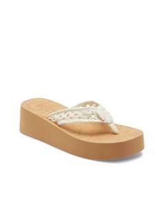 Сандалии на танкетке Playa Dia, кремовые Roxy