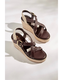 Туфли на танкетке Forever Comfort с плетеным ремешком, коричневый Next