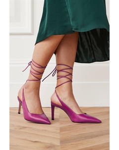 Фирменные кожаные туфли Forever Comfort на каблуке с заостренным носком и перекрещенной лодыжкой, пурпурный Next