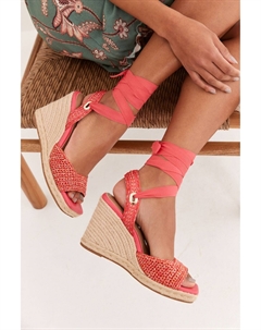 Туфли на танкетке Forever Comfort связанные крючком, розовый Next