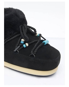 Замшевые мюли из овчины с бисером, черный Moon boot