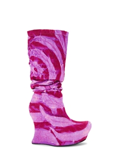 Ботинки из денима на скульптурной танкетке, сиреневый Masha popova