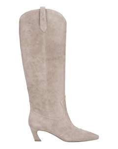 Женские ковбойские сапоги из натуральной замши с высоким голенищем., бежевый Estro