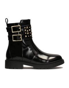 Ботинки на плоской подошве с декорированной пряжкой, черный Kazar