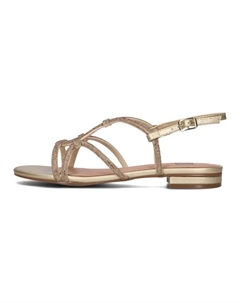 Золотые кожаные модельные тапочки, желтый Bibi lou