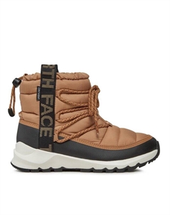 Женские зимние ботинки стеганые на шнуровке, коричневый The north face