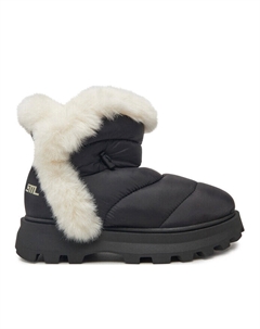 Зимние ботинки женские стеганые с мехом, черный Steve madden