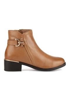 Ботильоны на блочном каблуке, коричневый Lasocki