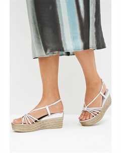 Туфли на танкетке Forever Comfort Bling с ремешками, серебряный Next