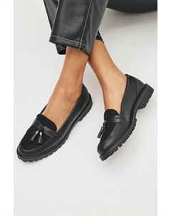 Лоферы Forever Comfort на толстой подошве и декоративной бахромой, черный Next