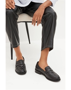Стеганые кожаные лоферы Forever Comfort, черный Next