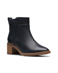 Ботильоны женские Lileigh Charm кожаные с блочным каблуком, черный Clarks