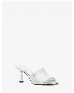 Мюли Cara с металлическим тиснением под змею, серебряный Michael kors