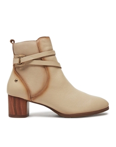 Ботильоны на блочном каблуке, бежевый Pikolinos